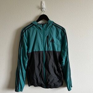 Adidas Men's Green and Black Windbreaker